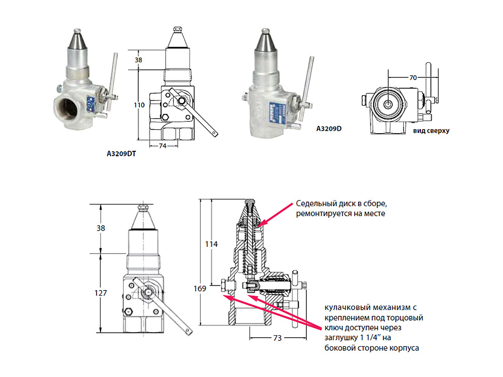 Донные клапаны RegO 1 1/4’’ серий A3209D и A3209DT для насосных систем малой мощности и газовозов